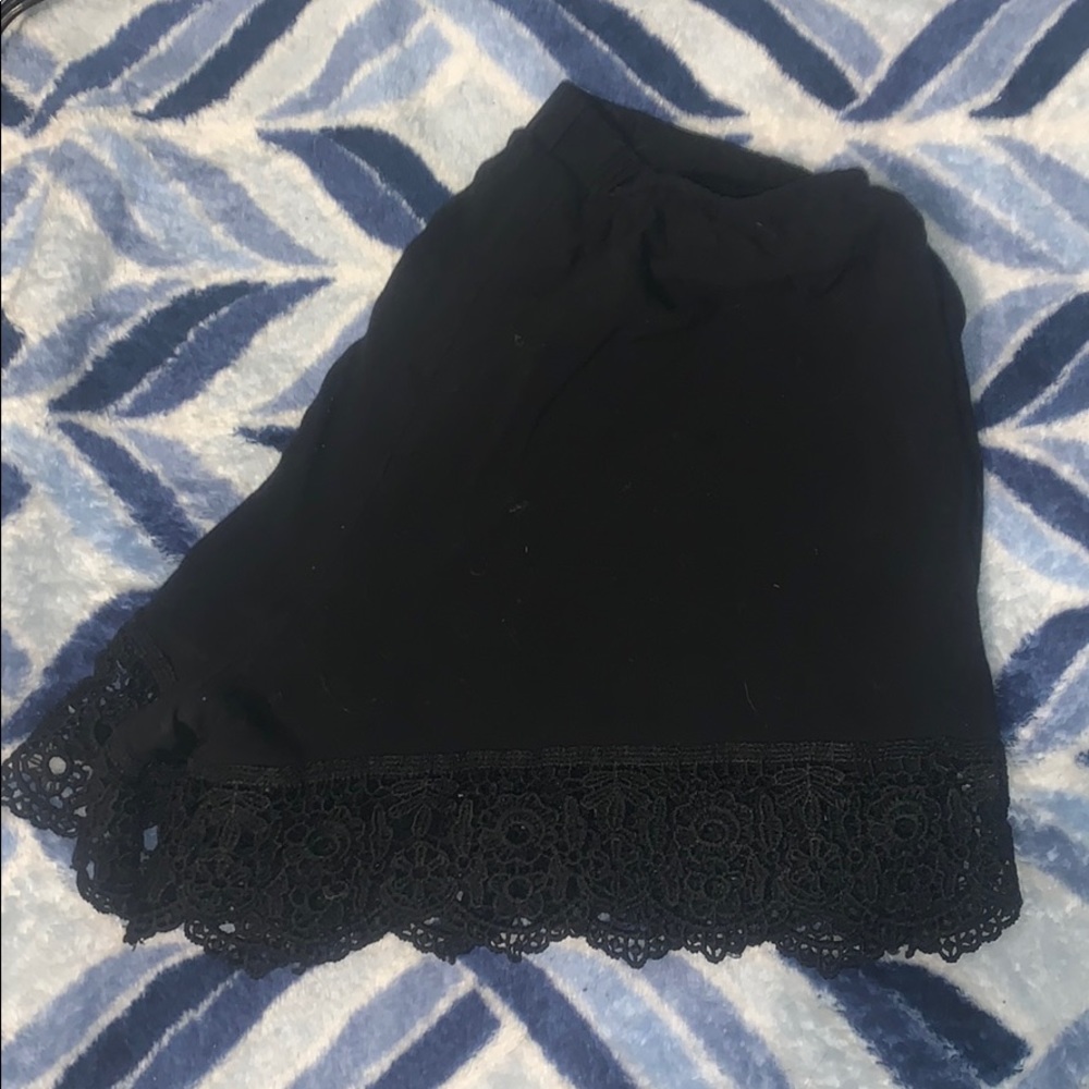 Black shorts lace on the bottom